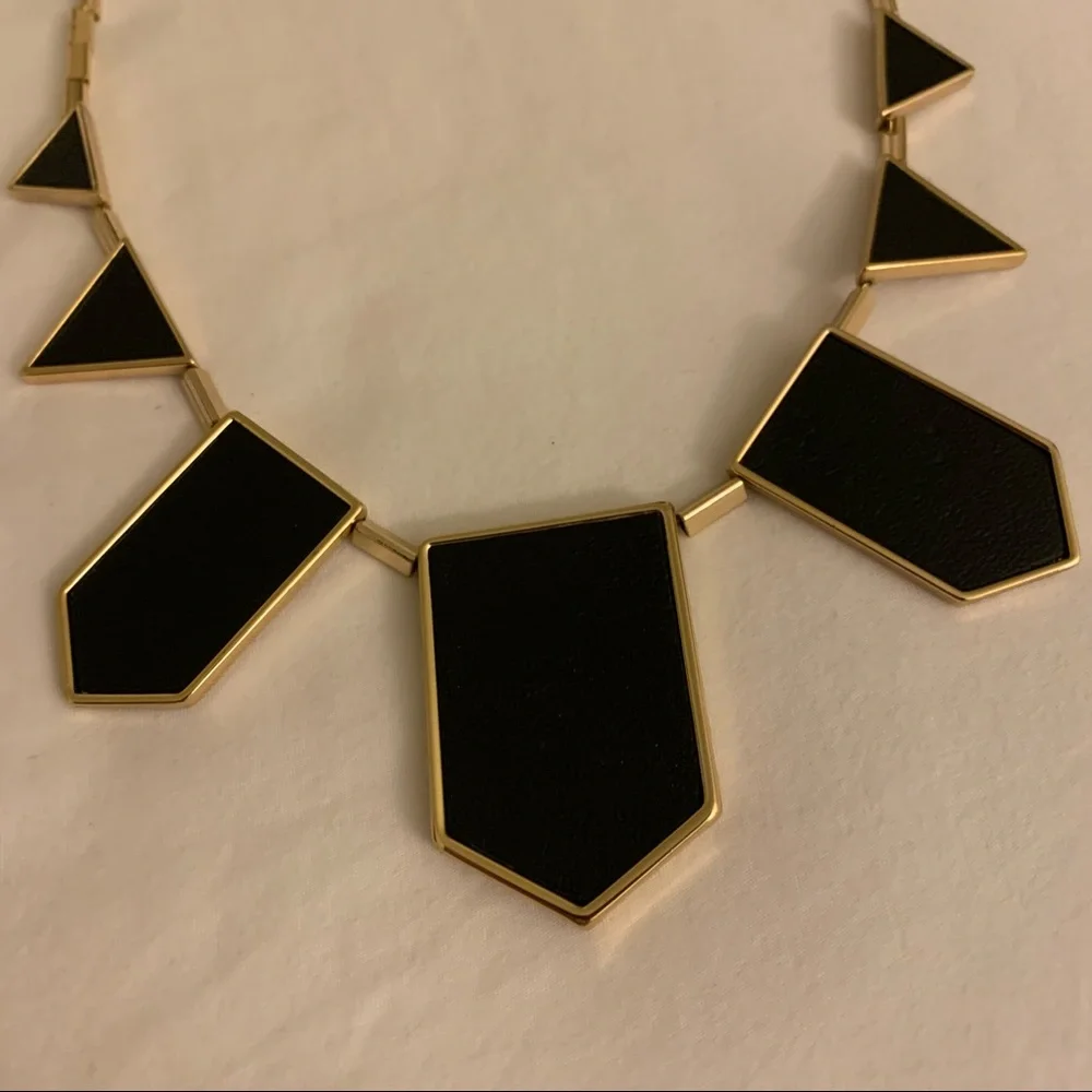 HOUSE OF HARLOW 1960 black & gold collar necklace - Picture 3 of 4